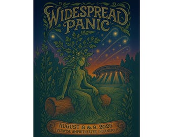 Widespread Panic Indianapolis Print: Psychedelic Jam Band Art, Everwise Amphitheater, 18x24 Limited Edition