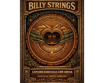 Billy Strings | 2/14/25 - 2/16/25 | Asheville, NC | Concert Poster  | Weekend 2 V1