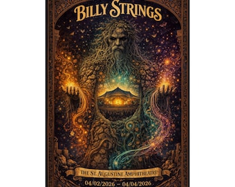 Billy Strings | 4/2/26 - 4/4/26 | St. Augustine, FL | Concert Poster  | V2
