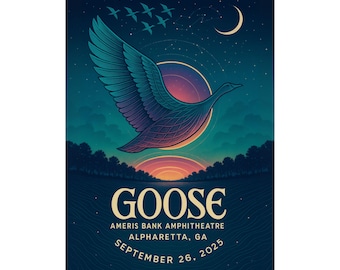 Goose Alpharetta September 26,2025 Concert Print | Ameris Bank Amphitheatre | Concert Print | Version 1