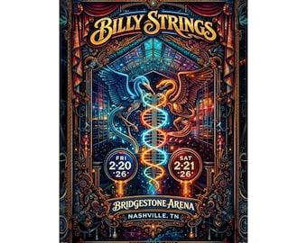 Billy Strings | 2/20/26 - 2/21/26 | Nashville, TN | Concert Poster  | V1