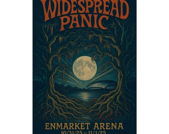 Widespread Panic Enmarket Arena Savannah Halloween 2025 Concert Poster Art Print | Variant 1