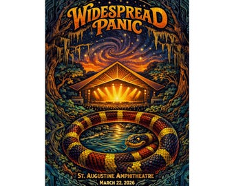 Widespread Panic | 03/22/26 | St. Augustine, FL | Concert Poster  | N3