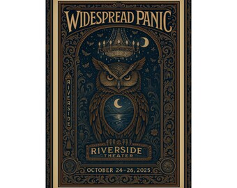 Widespread Panic Milwaukee October 24-26 2025 Concert Poster | Riverside Theater Fan Art Print | Variant 2