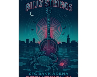 Billy Strings Baltimore October 31 & November 1, 2025 | CFG Bank Arena Art | Concert Print Variant 1