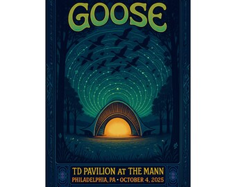 Goose TD Pavilion at The Mann | October 4, 2025 | Philadelphia | Concert Poster | Limited Edition | Variant 3