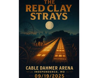 The Red Clay Strays Independence MO Concert Print | September 19, 2025 | Cable Dahmer Arena | Variant 3