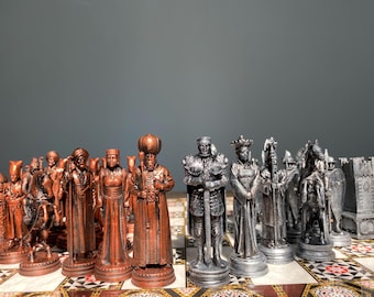 Handmade Ottoman Empire vs Byzantium Empire Chess Set- High Detailed Handpainted polimer  pieces