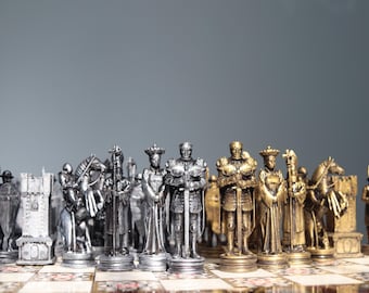 Handmade Medieval Roman Empire Chess Set – Acrylic Painted, Handpainted Polimer Pieces