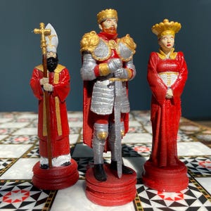 Handmade Ottoman Empire Chess Set – Handmade Byzantium Empire Chess Set-Medieval Warrior Theme | Janissary Colored Luxury Chess set