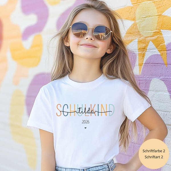 Regalo vuelta al cole 2026, Camiseta personalizada para escolares con nombre, matrícula, primer día de colegio, camiseta para niñas y niños.