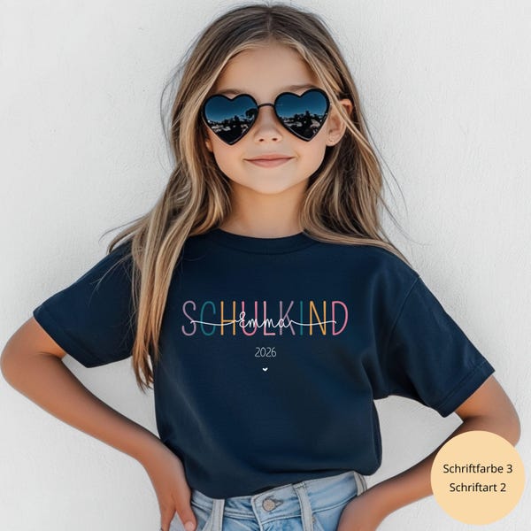 Regalo vuelta al cole 2026, Camiseta personalizada para escolares con nombre, matrícula, primer día de colegio, camiseta para niñas y niños.