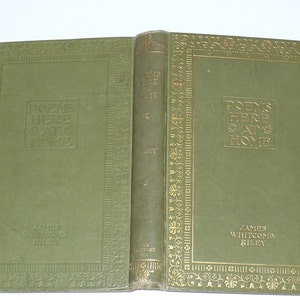 Poetry Books, Illustrations, Poems Here At Home By James Whitcomb Riley, C.R. 1893, Also Author of Little Orphan Annie, Illust B/W. H.C. image 2