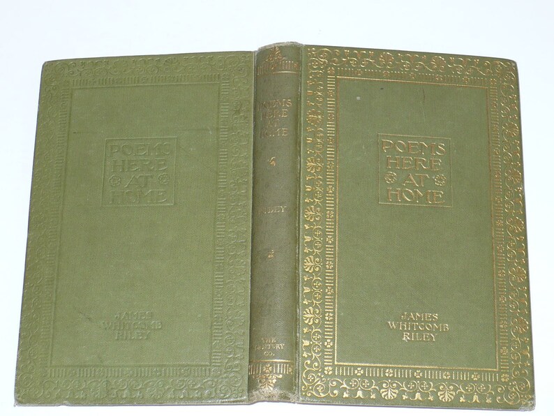 Poetry Books, Illustrations, Poems Here At Home By James Whitcomb Riley, C.R. 1893, Also Author of Little Orphan Annie, Illust B/W. H.C. image 2