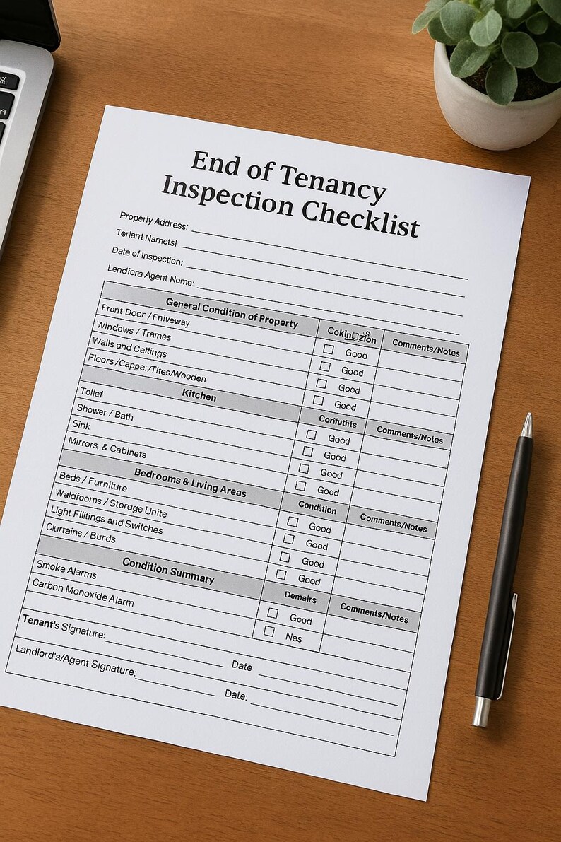 Post Tenancy Checklist End of Tenancy Inspection Checklist for Landlords & Tenants | Printable ...