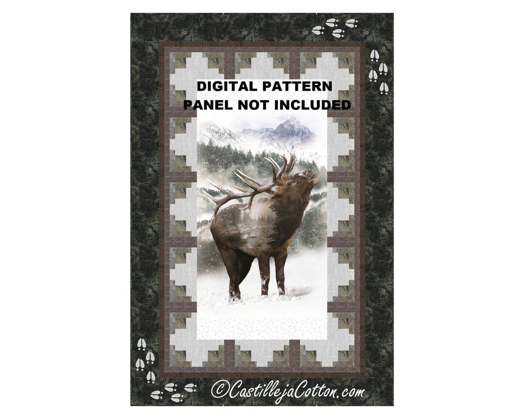 Mountain Elk Quilt Epattern, 56572e, Digital Pattern, Elk Panel Lap