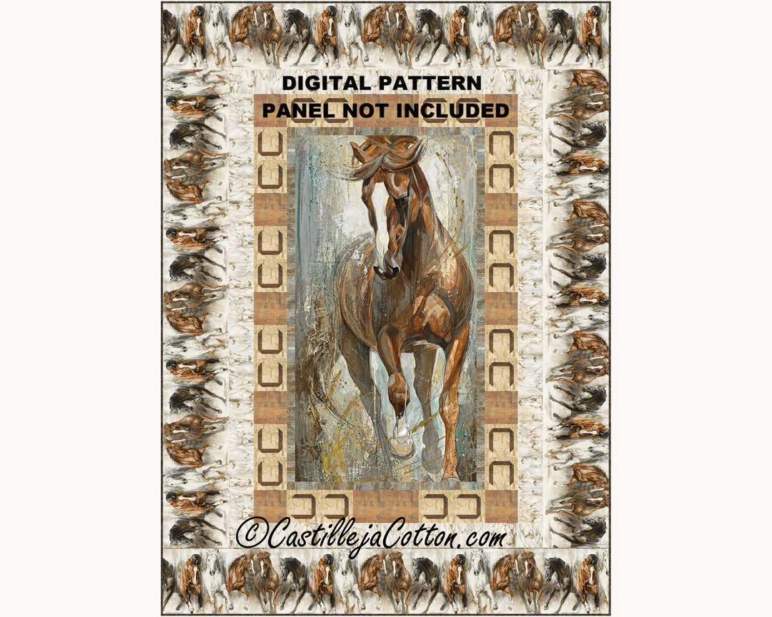 Horses and Horseshoes Quilt Epattern, 56791e, Digital Pattern, Horse