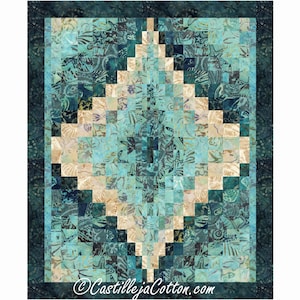 Double Bargello Jewel Quilt ePattern, 5402-1e, digital pattern, double bed bargello Quilt pattern, Timeless Treasures Tonga Beach