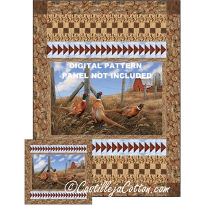 Pheasant Run Quilt ePattern, 5210-0e, digital pattern, Bird Lap Quilt Pattern, Northcott Fabric Pleasant Run