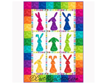 Bunnies Galore Quilt ePattern, 4461-4e, bunny baby quilt pattern, bunny wall quilt pattern