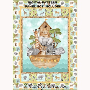 Safari Boat Quilt ePattern, 5680-1e, digital pattern, child panel quilt pattern, Northcott Fabrics Baby Safari