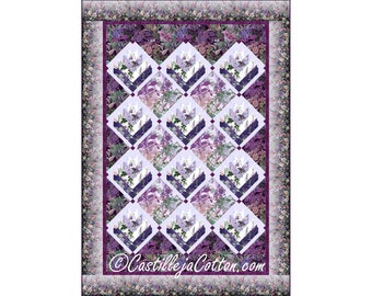 Botanical  Log Cabins Quilt ePattern, 5360-3e, digital pattern, Floral Twin Quilt Pattern, Hoffman CA Fabrics Botanical Charm