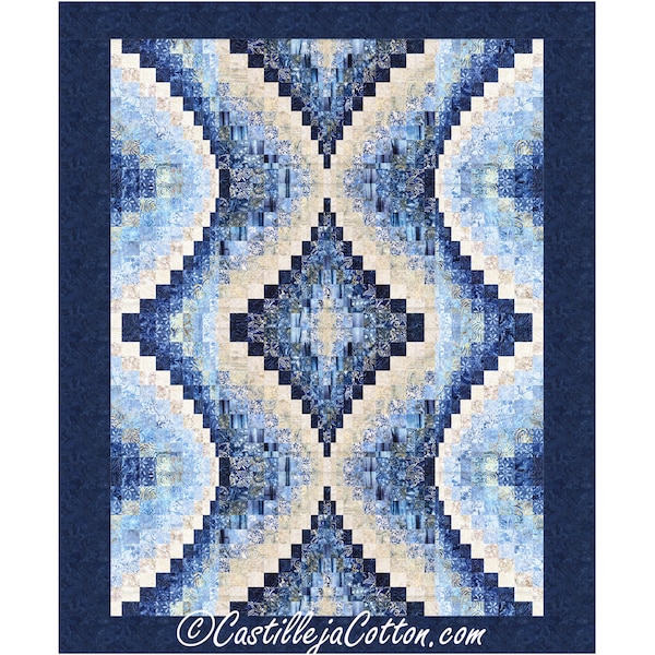 Echoing Jewel Eclipse Quilt ePattern, 5849-1e, digital pattern, double bed bargello Quilt pattern, Timeless Treasures Tonga Eclipse