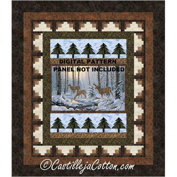 Deer Valley Queen Quilt Pattern, 5216-1, digitales Muster, Panel Queen Quilt Muster, Deer Queen Quilt Muster, Panel DP22854