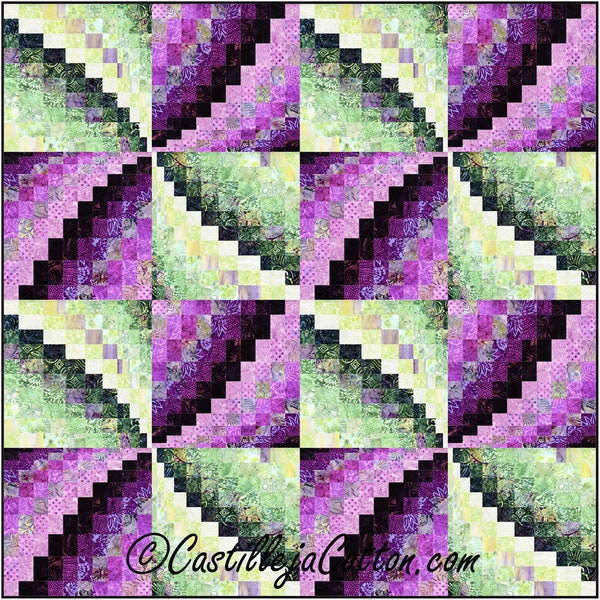 Bargello Pinwheels Quilt ePattern, 4867-6e, digitales Muster, Bett Topper Quilt, Pinwheel Wand Quilt, Timeless Treasures Fabrics Tonga Tulip