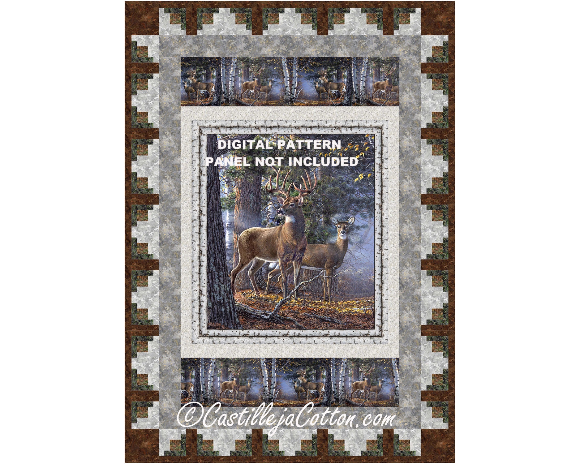 Big Game Deer Panel Quilt Kit (54 x 60 inches)