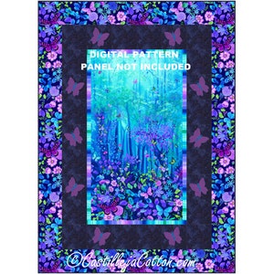 Butterfly Magic Quilt ePattern, 5170-3e, modello digitale, modello trapunta con pannello floreale, magia della foresta di tesori senza tempo