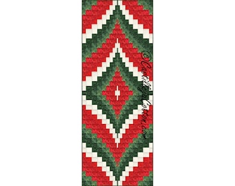 Christmas Diamonds Runner Quilt ePattern, 5569-2e, digital pattern, bargello runner quilt pattern, bed runner quilt pattern, tonga merry