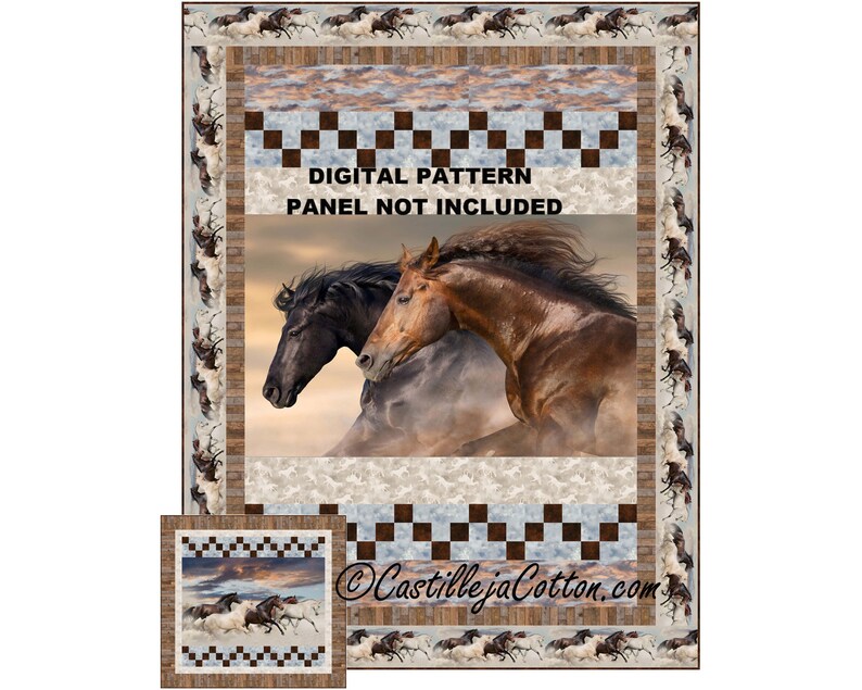 Racing Horses Quilt Epattern 54160e Digital Pattern Horse Etsy