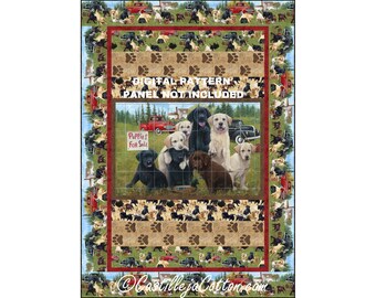 Puppies For Sale Quilt ePattern, 5564-1e, digital pattern, dog lap quilt pattern, Northcott fabrics puppies for sale