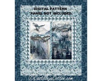 Soaring Eagle Queen Quilt ePattern, 5668-2e, digital pattern, Eagle Panel Queen Quilt Pattern, Northcott Fabric Soar