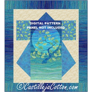 Ginkgo Panel Kimono Quilt ePattern, 5134-6e, digitales Muster, Kimono Runde Quilt Muster, Northcott Fabrics Shimmer Ginkgo