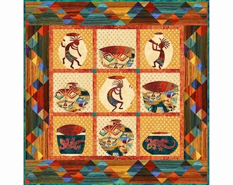 Native Pottery Quilt ePattern, 5190-1e, appliqued wall Quilt, south western wall quilt pattern