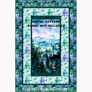 Mystic Forest Quilt ePattern, 5734-1e, wilderness panel Lap quilt pattern, Hoffman CA Fabrics Mystic Mountain image 1