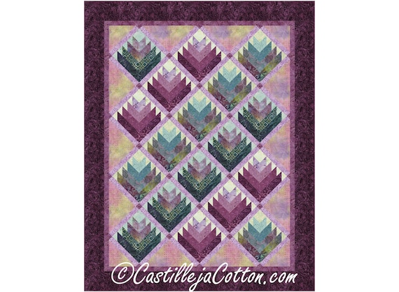 Log Cabin Flowers Quilt Pattern 4966 2 Flower Lap Quilt Lap Etsy