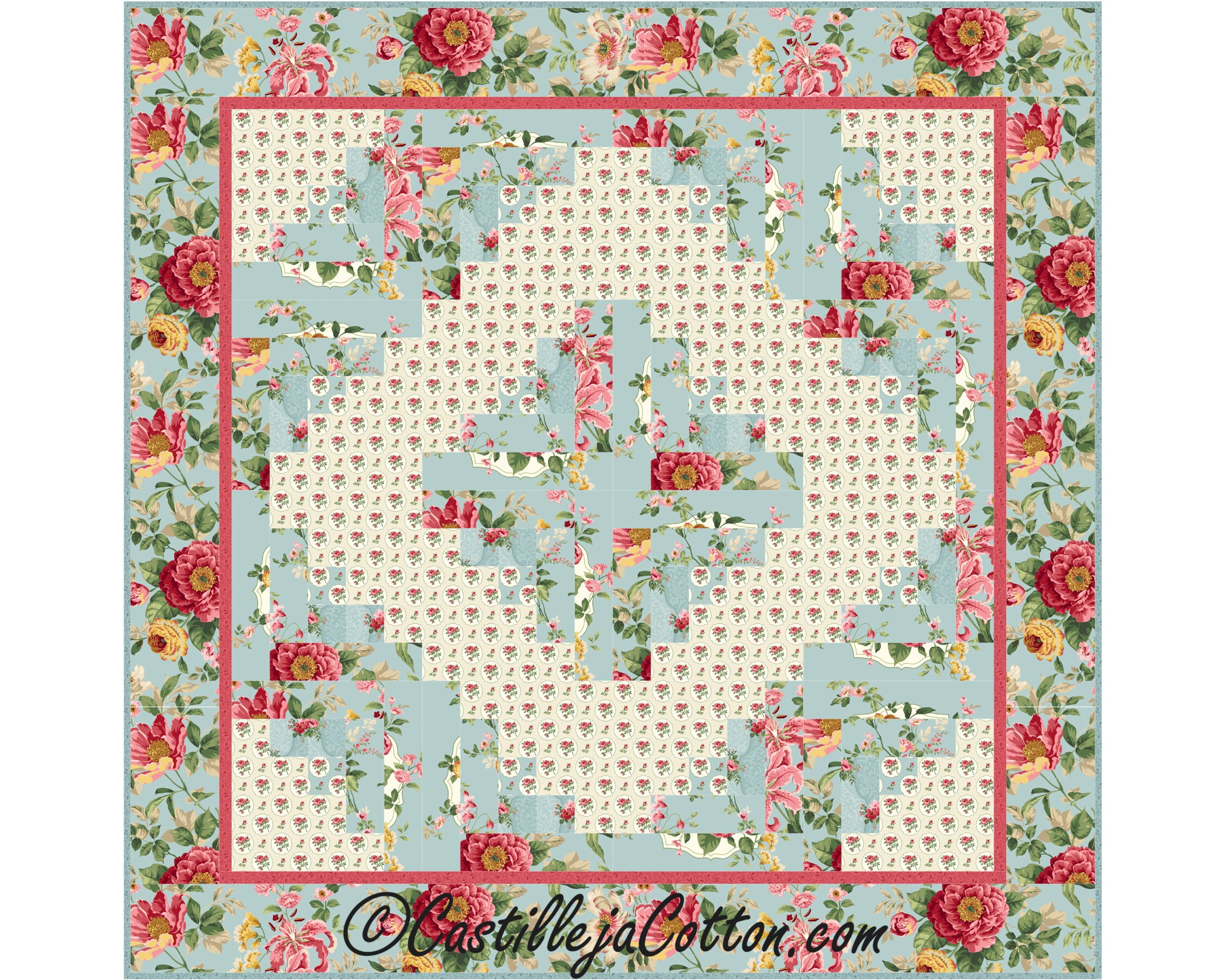 Monet Log Cabin Quilt Epattern 2186 2 Digital Pattern Etsy