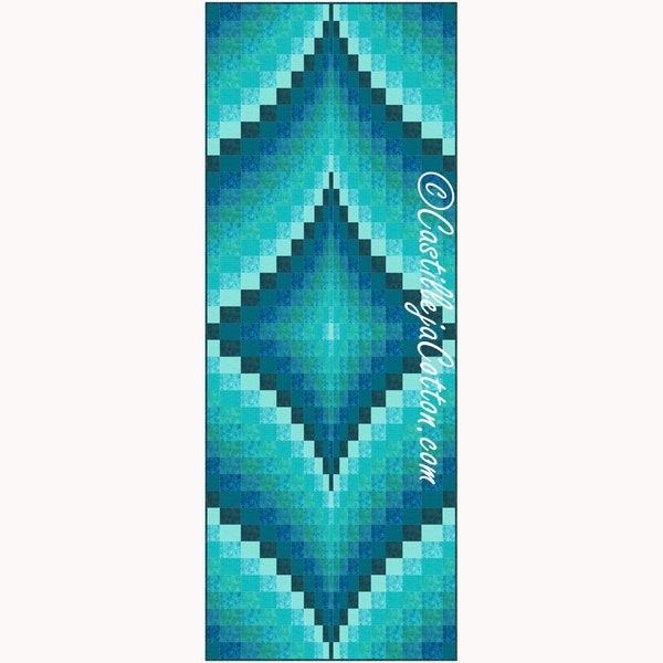 Diamond Reflections Quilt ePattern, 5018-3e, digital pattern, bargello runner quilt pattern, bed runner quilt pattern, Northcott Fabrics