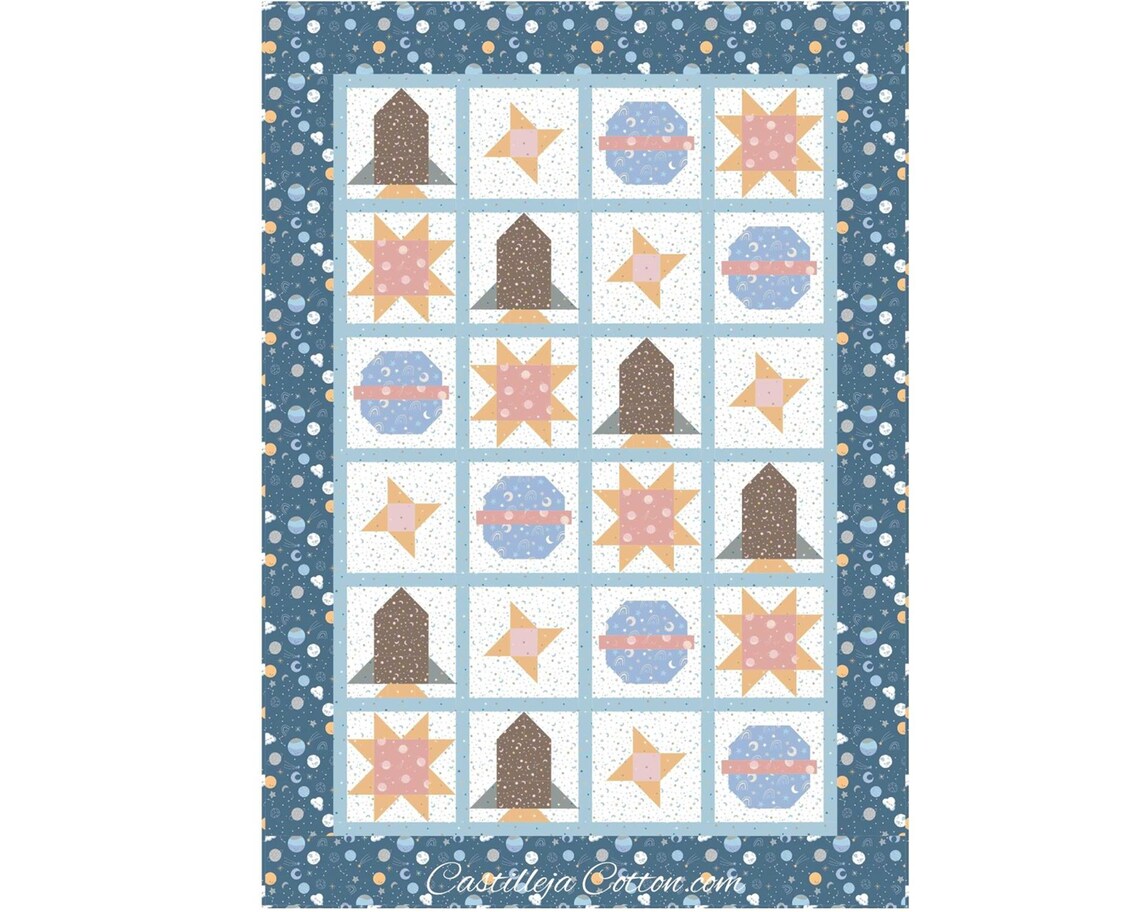 Planets in Space Quilt Pattern, 5932-3e, Childs Lap Quilt Digital ...