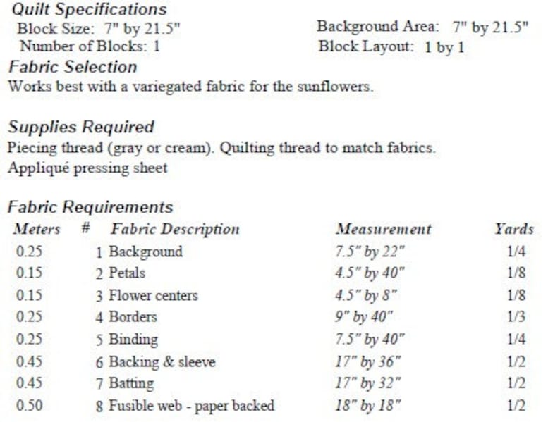 Breezy Sunflowers Quilt ePattern 4384-14e, flower wall quilt pattern, appliqued wall quilt pattern image 3