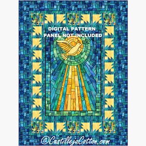 Peace Dove Quilt ePattern, 5794-1e, digital pattern, Dove Panel Lap Quilt Pattern, Northcott Fabrics Spirit of Love