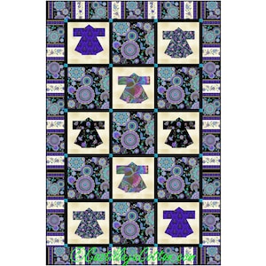 Kaiserin Kimonos Quilt ePattern, 4782-5e, Digitales Muster, Kimono Quilt Schnittmuster, Timeless Treasures Fabrics Empress