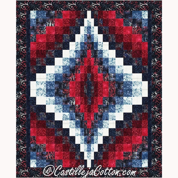 Double Bargello Jewel Quilt ePattern, 5402-2e, digital pattern, double bed bargello Quilt pattern, Timeless Treasures Tonga Honor