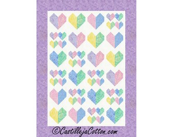 Pixie Hearts Quilt ePattern, 5930-1e, digital pattern, Heart lap Quilt pattern, Timeless Treasures Fabrics Tonga Pixie