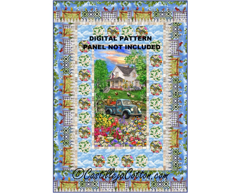Summer Flowers Quilt Epattern 55681e Digital Pattern Lap Etsy