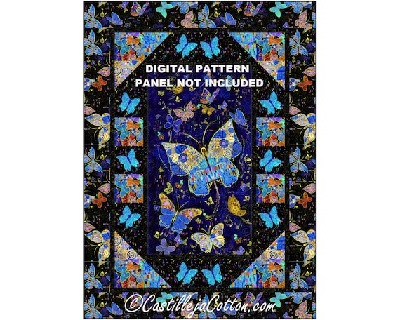 Goldene Schmetterlinge Quilt ePattern, 5899-1e, digitales