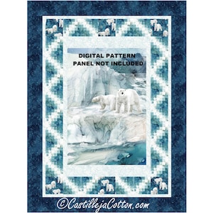 Tundra Bears Quilt Pattern, 5906-2e, digital pattern, bear panel lap quilt pattern, Northcott Fabrics Tundra Crossing